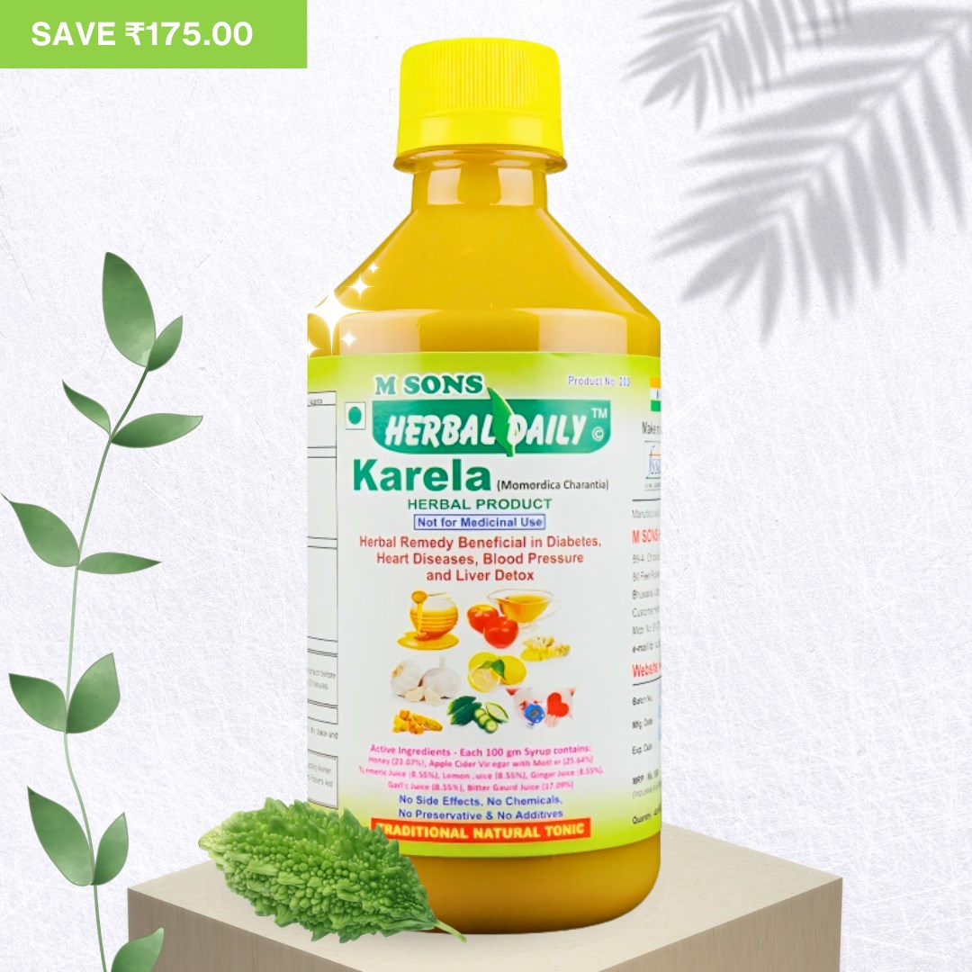 Herbal Daily Karela Liver Support Supplement Diabetes Care Multivitamins Liver Detox Supplement 400ml 1 Bottle